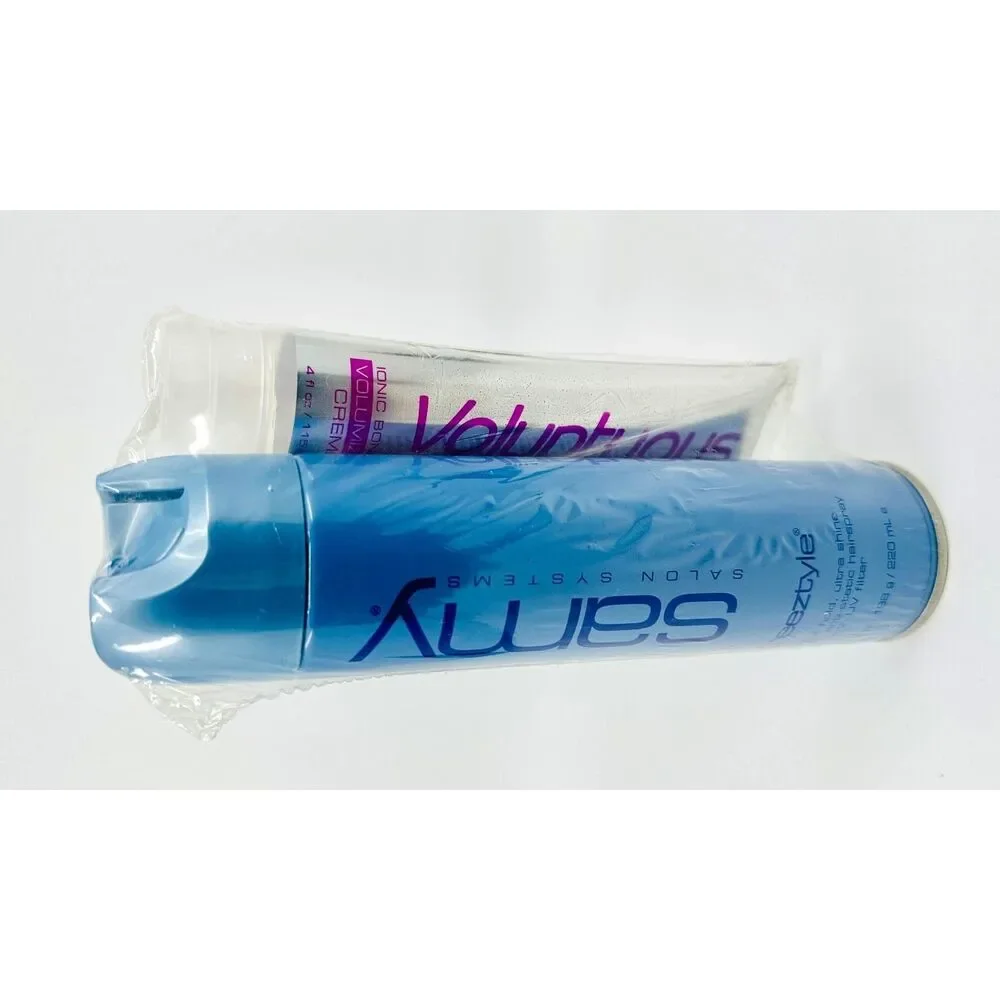 Samy Freeztyle Hairspray & Voluptuous Volumizing Creme/Cream Full Size Set *NEW